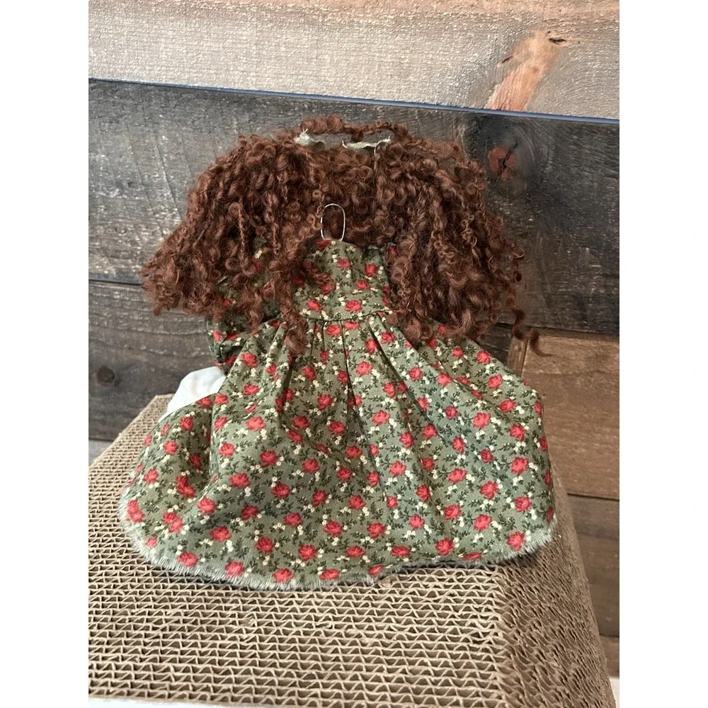 Vintage‎ Handmade Doll With Puppy & Bone Country Farmhouse